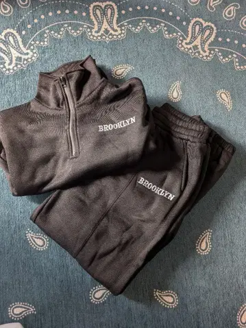 새상품 미사용 하셀브래드 라인 캐주얼 맨투맨 수트 블랙