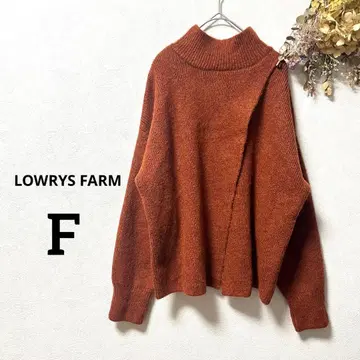 로리즈팜 니트 스웨터 오렌지 하이넥 레이어드 슬릿 프리