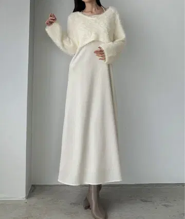 Louere 샤기 세트 원피스