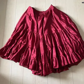 B. ROSA 버건디 플레어 스커트 34