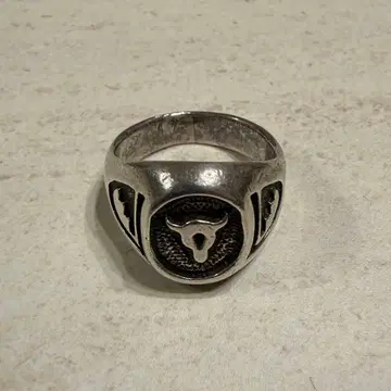 레어 실버 925 반지 빈티지 병아리 반지 은 훈증 우시쿠비