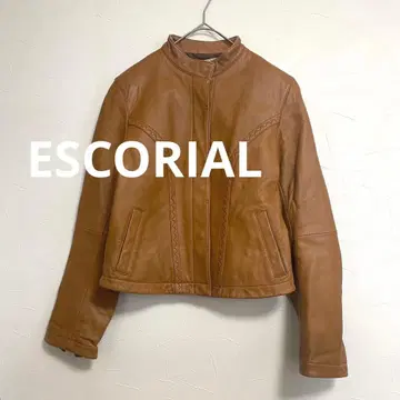 Escorial 이토킨 천연 가죽 리얼 레더 자켓 카멜 여성용 L