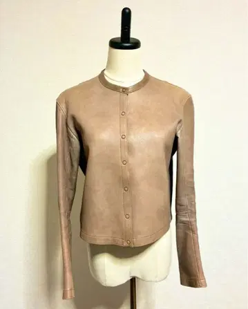 m938 LE GLAZIK 베이지 라무 가죽 자켓 버튼 포함 36