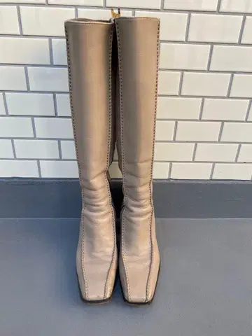 PATRICK COX 베이지 가죽 롱 부츠