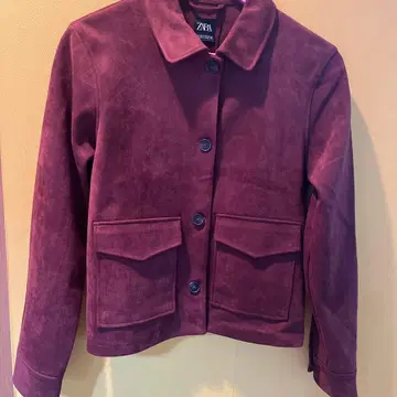 ZARA 버건디 스웨이드풍 자켓