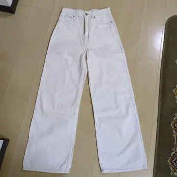 스나이델 와이드 스트레이트 데님 팬츠 화이트