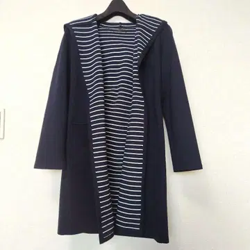 natural mist Class 네이비 x 보더 롱 가디건