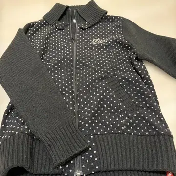 블랙 도트 무늬 집업 자켓 L 사이즈