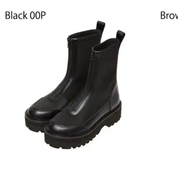 SHKA 프론트 지퍼 부츠 블랙