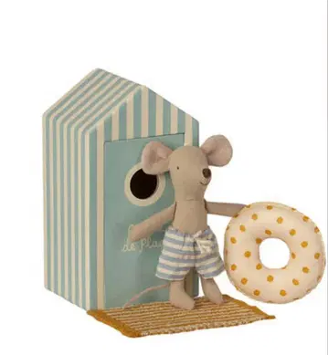 Maileg 메이렉 비치 마우스 남동생 캐빈 포함