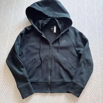 adidas 블랙 집업 후드티 여성용 L