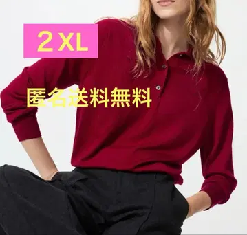 [ 새상품 미사용 ] 빨간색이 귀여운 유니클로 메리노 폴로 스웨터 2XL