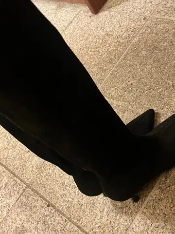 Joy&Peace 블랙 스웨이드 롱 부츠