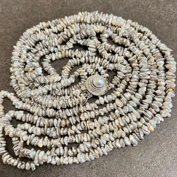 양귀비 쌀 진주 3연 목걸이 진주 액세서리