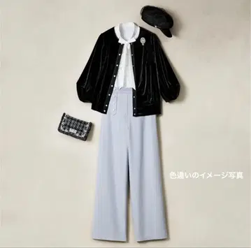 르네 네이비 와이드 팬츠 펄 버튼 포함 36 사이즈