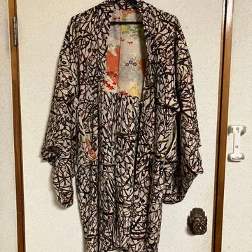 레트로 롱 겉옷 실크