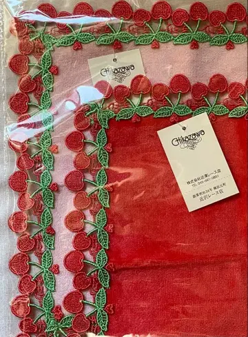 치카자와 레이스 CHIKAZAWA 시즌 타월 손수건 체리 체리