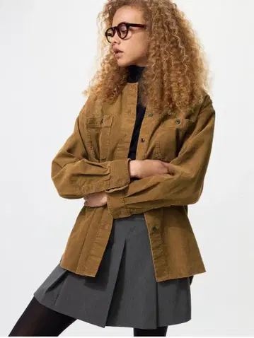 유니클로 코듀로이 롱 자켓 M