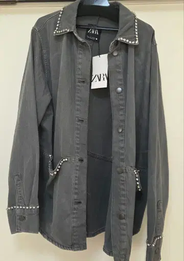 ZARA 자라 데님 데님 자켓 겉옷 데님 자켓 여성용 그레이