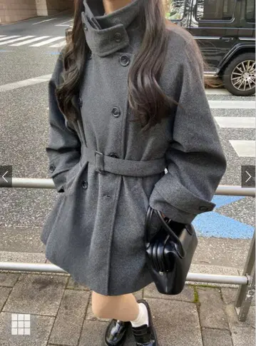 그레일 벨트 포함 멀티 Way 페이크 울 코트[fo1762]