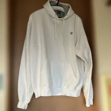 챔피온 화이트 후드티 그레이 택