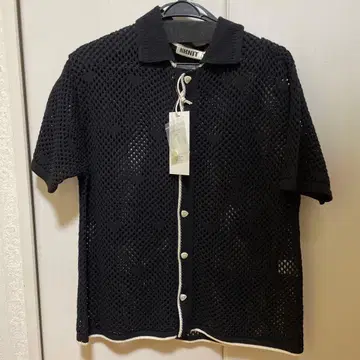 메쉬 패턴 니트 셔츠 24SS