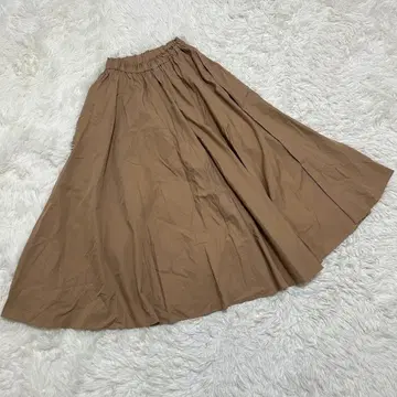 IENA 이에나 허리 전체 밴딩 롱 스커트 브라운