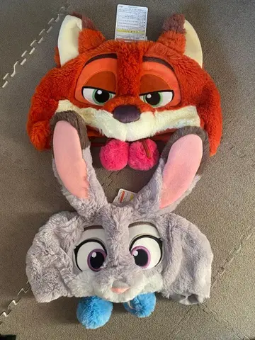 디즈니 주토피아 닉 와일드 & 주디 홉스 귀도리 모자