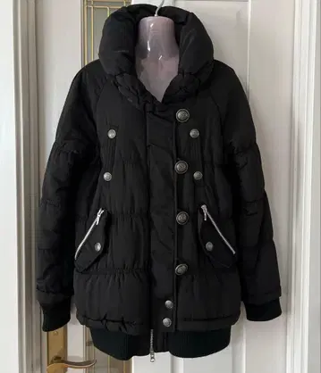 세실 맥비 충전솜 리브 아우터 롱 y2k 그런지 헤이세이 감 여배우 옷깃