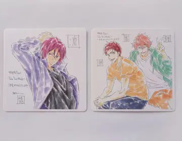 Free! TYM 특전 새로 그린 코스터 린 아사히 키스미