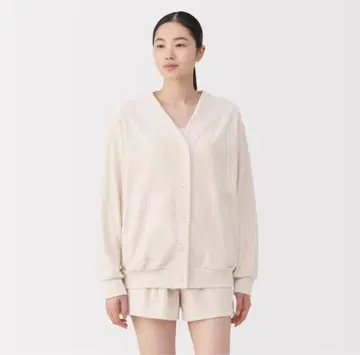 무인양품 여성 코튼 벨로아 가디건 팬츠