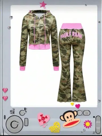 폴 프랭크 X ROMWE 2장 Y2K 서브컬처 버디