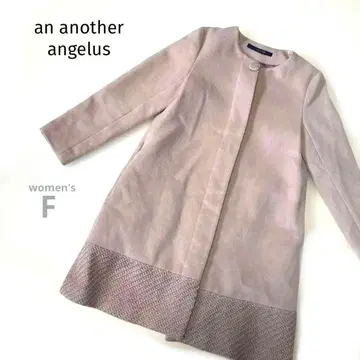 [ 하자 있음 ] 앙 another 앙제 핑크 베이지 노카라 롱 코트 F