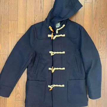 네이비 더플 코트 후드 부착