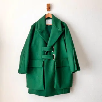 UN3D. 아쓰리디 체스터 코트 벨트 버튼 그린 S 사이즈