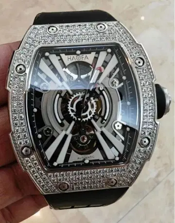 HAOFA 다이아몬드 장식 자동 와인딩 손목시계