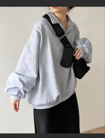 wee9s 오버 사이즈 볼륨 슬리브 맨투맨