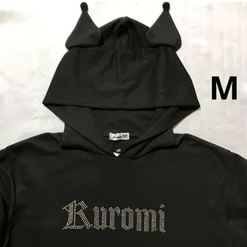 [ 새상품 M ] 산리오 쿠로미 귀 달린 후드티 스팽글 지뢰계