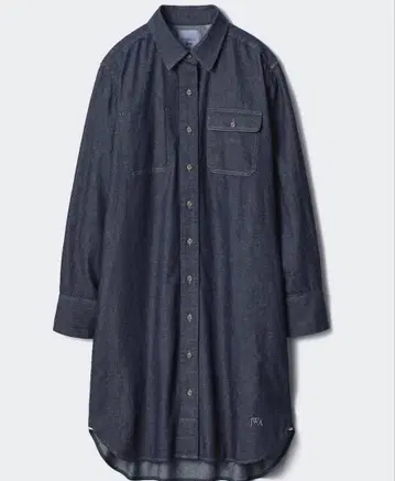 유니클로 jwanderson 데님 셔츠 원피스 네이비