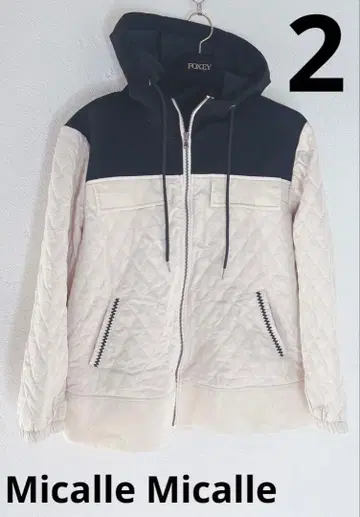 micalle micalle 퀼팅 자켓 아이보리 x 블랙