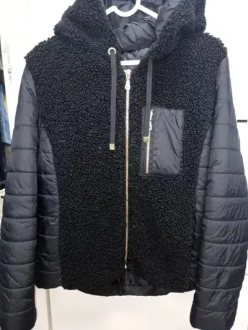 블랙 플리스 자켓 L