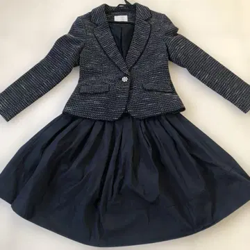 네이비 트위드 스커트 수트
