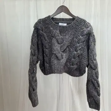 [ COEL ] 손뜨개질 케이블 니트 / F / 차콜