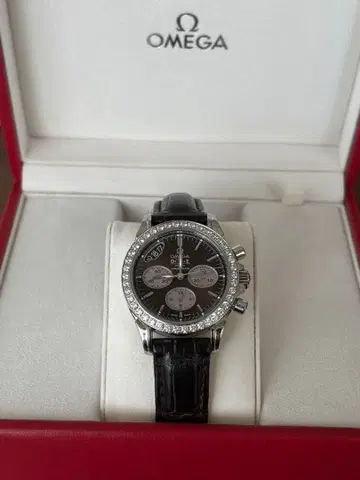OMEGA 크로노그래프 다이아몬드 손목시계 De Ville