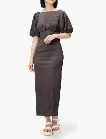 프레이 아이디 롱 타이트 퍼프 원피스