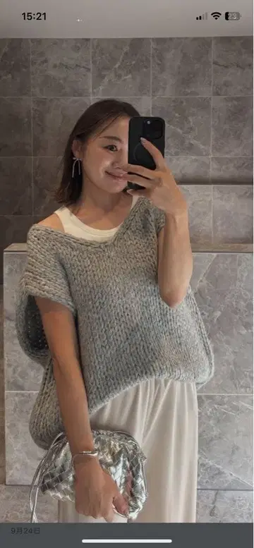 titivate 그레이 니트 베스트 새상품