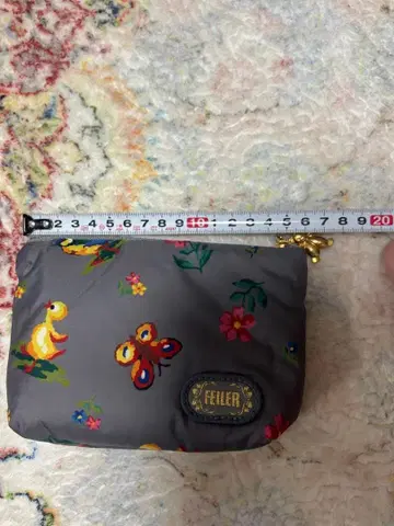 FEILER 꽃무늬 파우치 그레이