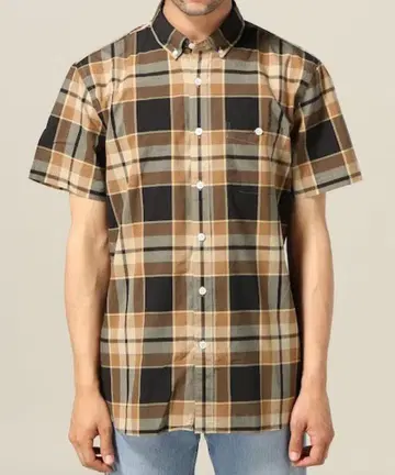 TODD SNYDER 멀티 체크 셔츠 반팔 남성용 M