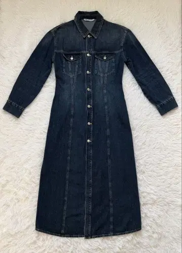 ZARA 데님 롱 셔츠 원피스