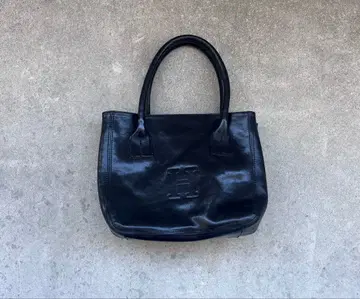 HIROF 엠보싱 로고 가죽 미니 토트백